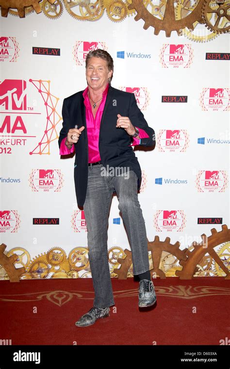 Actor David Hasselhoff Arrives For The Mtv Europe Music Awards Ema At
