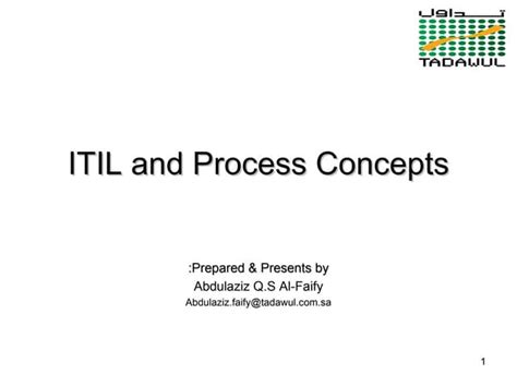 Itil And Process Concepts Awareness Tadawul 5 Of March 2007 Ppt