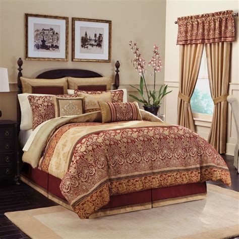 Target/home/bedding sets matching curtains (3647)‎. Interior. golden red long curtains combined with cream red ...
