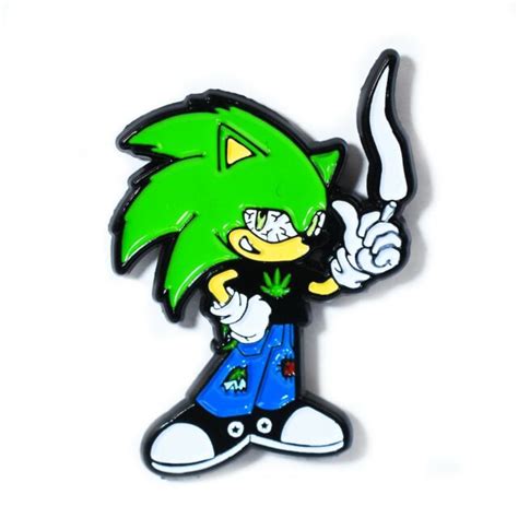 Smokin Sonic Funny Stoner Pendant Lapel Hat Pin Ebay