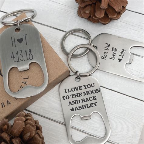 Custom Bottle Opener Keychain Personalized With Your Message Etsy
