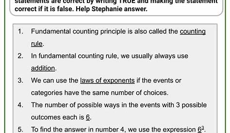 fundamental counting principle worksheets