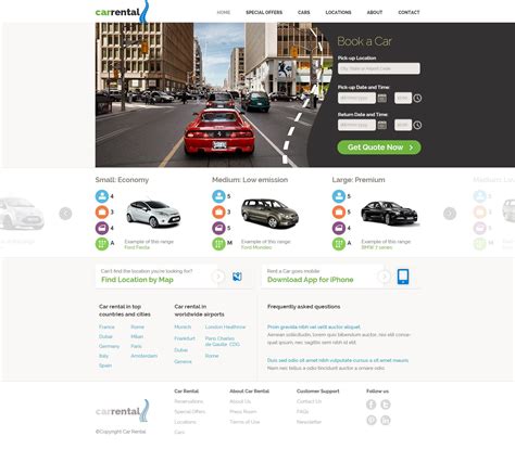 Free Rent A Car Template Car Rental Website Template Phpjabbers