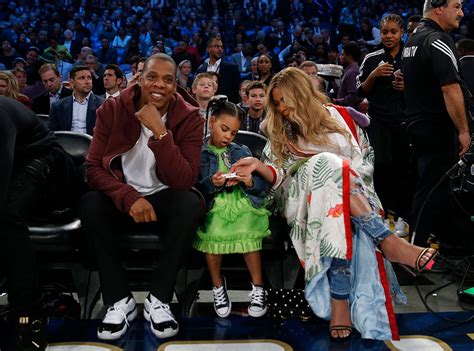 Beyoncé Jay Z And Blue Ivy Carter Sit Courtside At Nba All Star Game