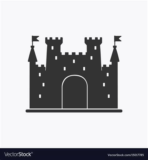 Icon Castle Silhouette Royalty Free Vector Image