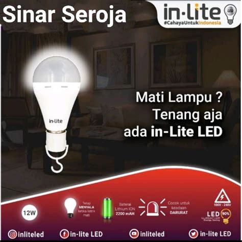 Jual Bohlam In Lite Lampu Inlite Led Bulb Emergency Batrai Watt