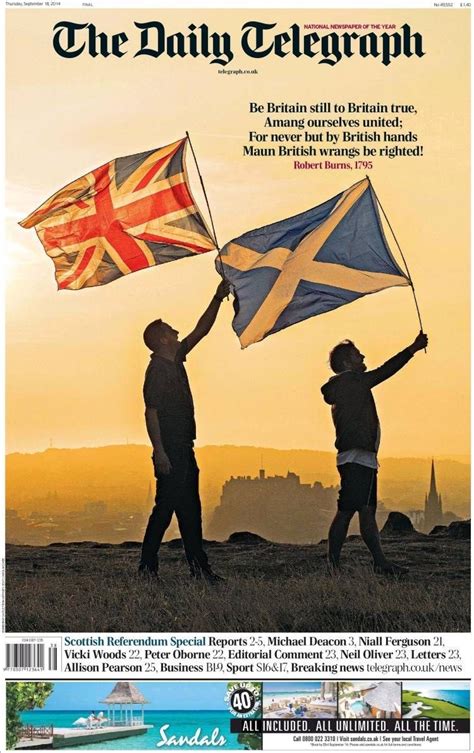 Heres How Britains Newspapers Are Marking The Scottish Independence Referendum Newspaper