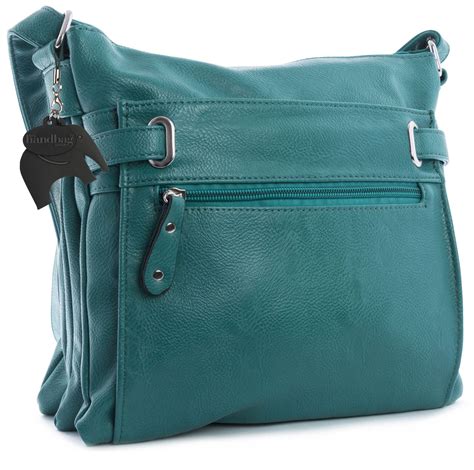 Big Handbag Shop Womens Multi Pocket Medium Messenger Shoulder Bag Ebay