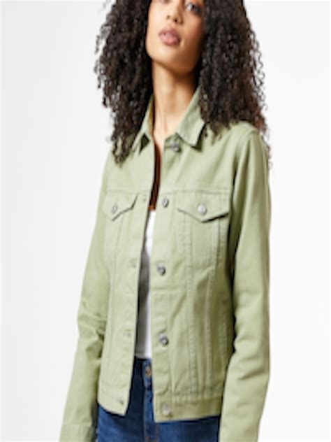Buy Dorothy Perkins Women Green Solid Denim Jacket Jackets For Women 12310986 Myntra