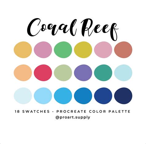 Coral Reef Procreate Color Palette Hex Codes Orange Etsy Uk