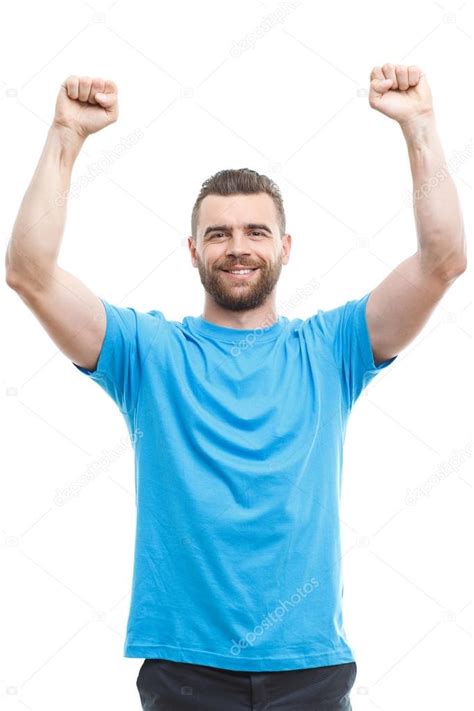 Cheering Man With Raised Arms Stock Photo By ©yacobchuk1 78312090