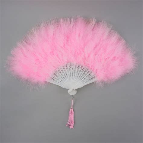 Candy Pink Feather Fan Small Marabou Feather Fan Cheap Feather Fan