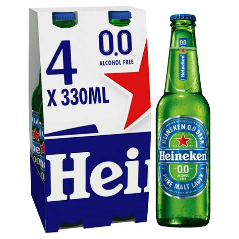 Heineken 00 Lager Beer 4 X 330ml Bottles Beer Iceland Foods