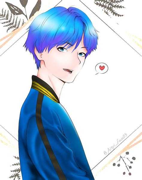 And it taehyung hair colors change from time to time. Kim Taehyung fanart blue hair 🌹Aisyi_fuu03