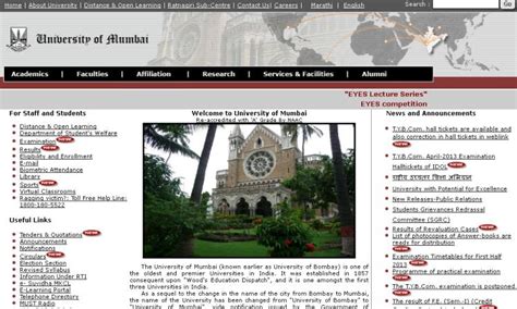 Mumbai University Website Official 2023 2024 Eduvark