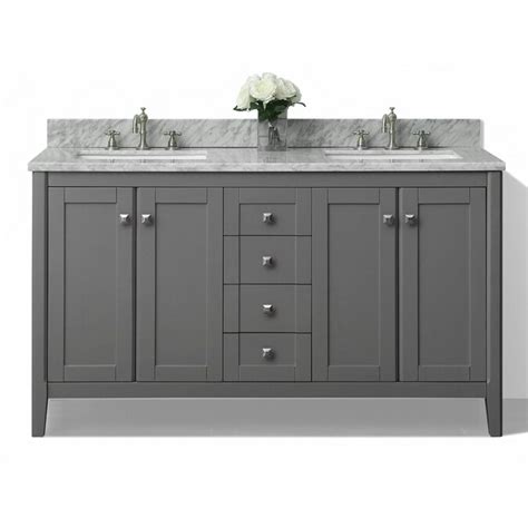 Ancerre Designs Shelton 60 In Sapphire Gray Double Sink Bathroom Vanity