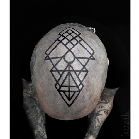 Blackwork Geometry Head Tattoo Best Tattoo Ideas Gallery
