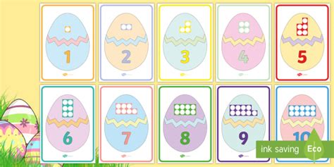 Easter Egg Number Shapes To 10 Display Posters