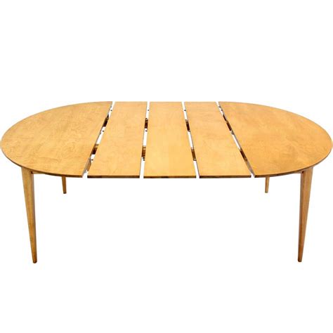 Round Birch Dining Table With Three Leaves For Sale At 1stdibs