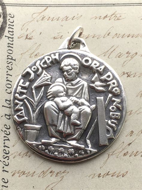 St Joseph Large Medal Patron Of Fathers And Grandfathers Sterling