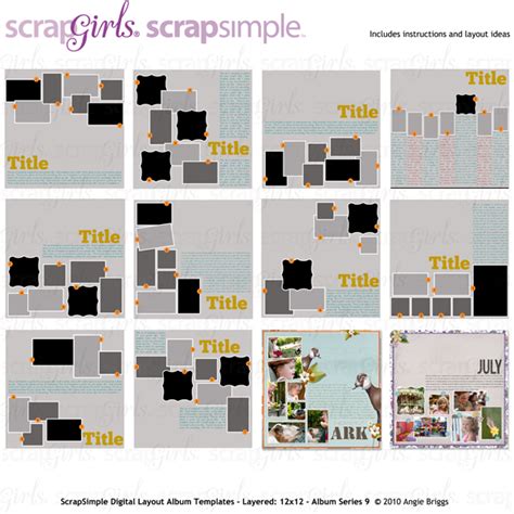 Scrapsimple Digital Layout Album Templates Album Series 10