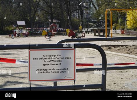 Closed Playgrounds In Frankfurt Germany Due To Covid Stock Photo Alamy