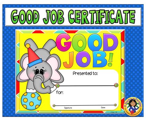 Certificate Good Work Certificate Best Teacher Store