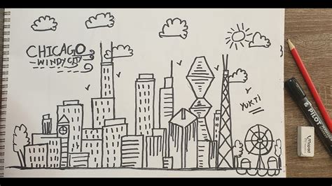 Draw Easy To Draw Chicago Skyline Skyline Of Chicago Drawing Youtube