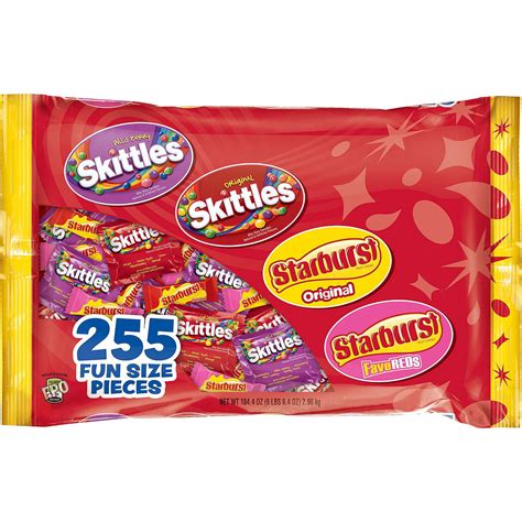 Product Of Skittles And Starburst Original Halloween Candy Bag 255 Ct