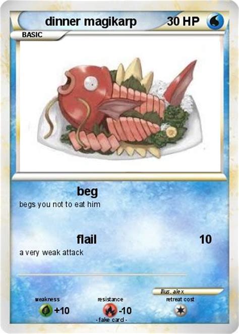 Pokémon Dinner Magikarp Beg My Pokemon Card