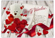 Karte Zum Valentinstag "Be My Valentine Teddy" - Grußkartenwerk: Der ...