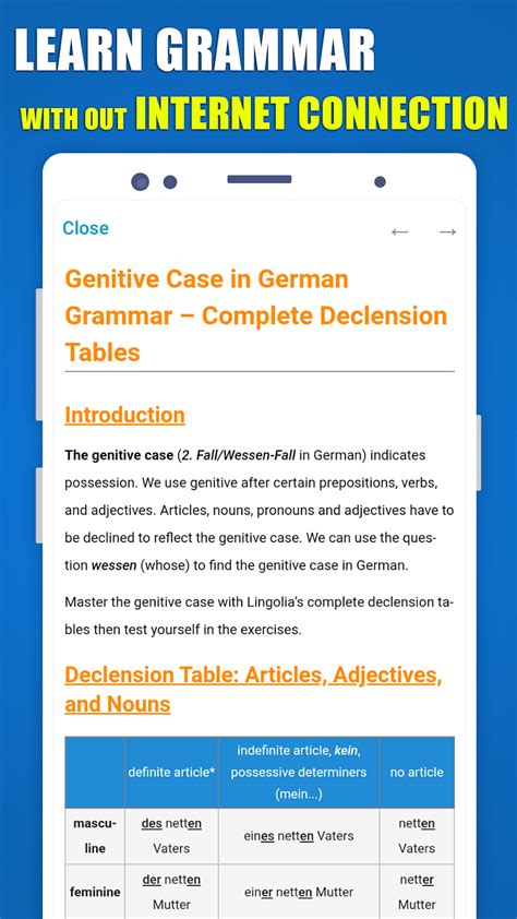 Learn German A1 A2 B1 B2 Grammar With Explanation لنظام Android تنزيل