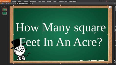 To calculate a square foot value to the corresponding value in acre, just multiply the quantity in square foot by 2.29568411386595 (the conversion factor). How Many Feet In An Acre - YouTube