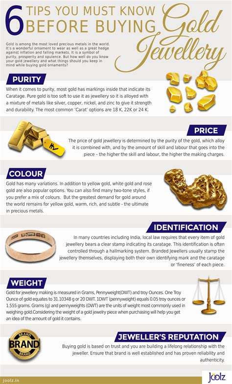 6 Tips You Must Know Before Buying Gold Jewellery Jewelry Infographic