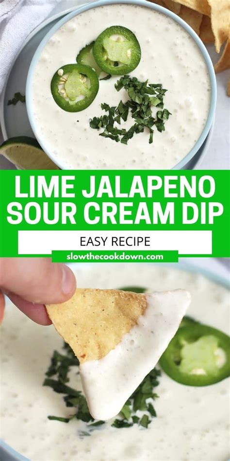 Lime Jalapeno Sour Cream Dip Bite On The Side