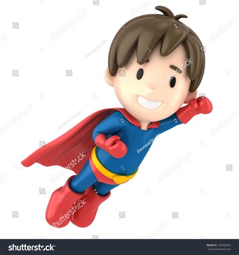 3d Render Superhero Boy Flying Stock Illustration 146308436 Shutterstock