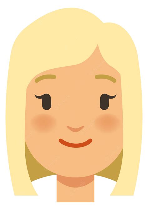 Premium Vector Cartoon Blonde Girl Head Young Woman Face