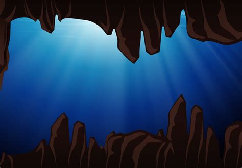 An Underwater Cave Scene 299570 Vector Art At Vecteezy