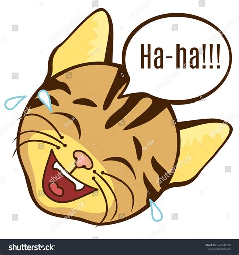 Haha Emoticon Funny Laughing Laugh Cat Stock Vector Royalty Free
