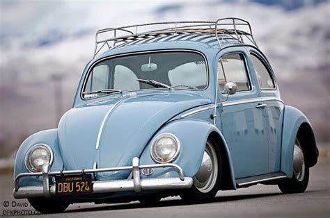 Light Blue Classic Vw Beetle Lowered Volkswagen Bug Vintage Volkswagen