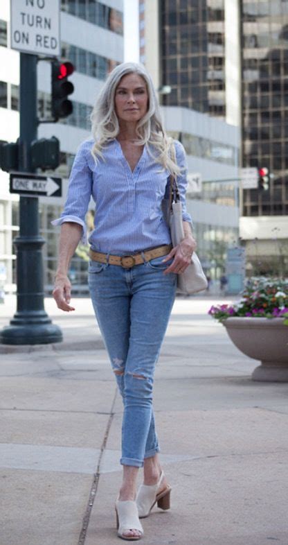 Roxanne Gould Wearing Jeans Outfit Over 50 Ageless Timeless Fashion