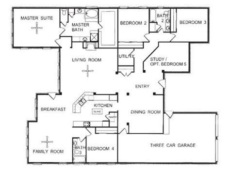 One Story Floor Plans One Story Open Floor House Plans One Story House