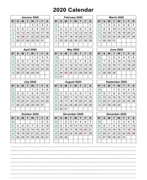 One Year Small Calendar 2020 Template Horizontal Set Your Plan