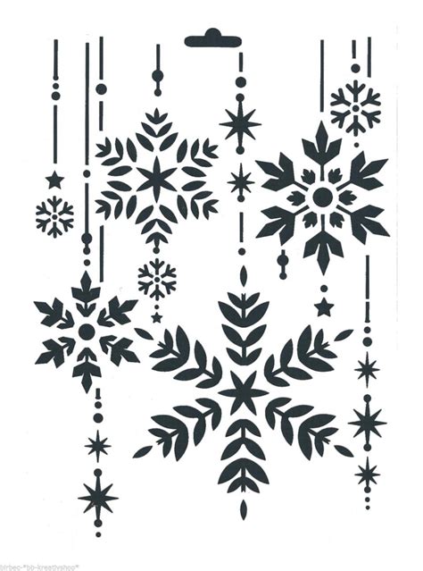 Weihnachtliches fensterbild mit kreidestift gemalt.chalk snowflakes clipart: Schablone HEIKE SCHÄFER Create yr Fashion Textil Stencil WEIHNACHTEN KRISTALLE | Stencils ...