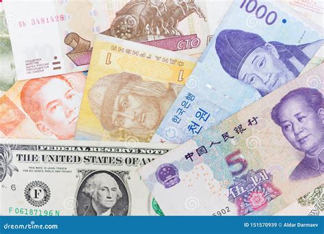 Money Banknotes Of Different Countries Or Currency Exchanging