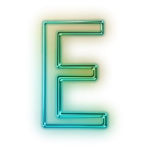 110683 Glowing Green Neon Icon Alphanumeric Letter Ee Letter Icon