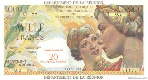 20 NF sur 1000 Francs Union Française ÎLE DE LA RÉUNION 1964 P 55b b54