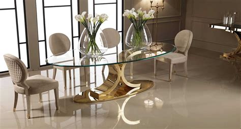 Exclusive Designer French And Italian Luxury Furniture Glass Dining