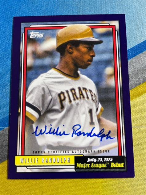 2022 Topps Archives WILLIE RANDOLPH Pirates 1992 MLB Debut Purple Auto