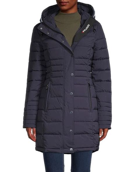 Pajar Synthetic Hooded Puffer Jacket In Navy Blue Lyst